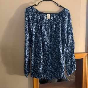3/$20 XL Faded Glory blue flower top